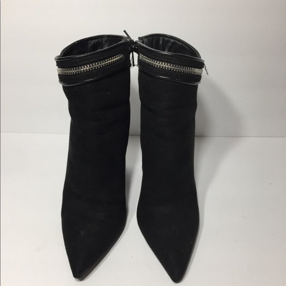 Just Fab Soleil Suede Pointed Toe Ankle  Zipper Booties - Picture 1 of 8